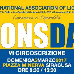 Il LIONS DAY della VI Circoscrizione il 5 marzo 2017 a Piazza Minerva